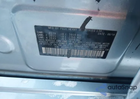 2015 Subaru Legacy 2.5I Premium z USA, uszkodzony, nr VIN 4S3BNAC63F3019021